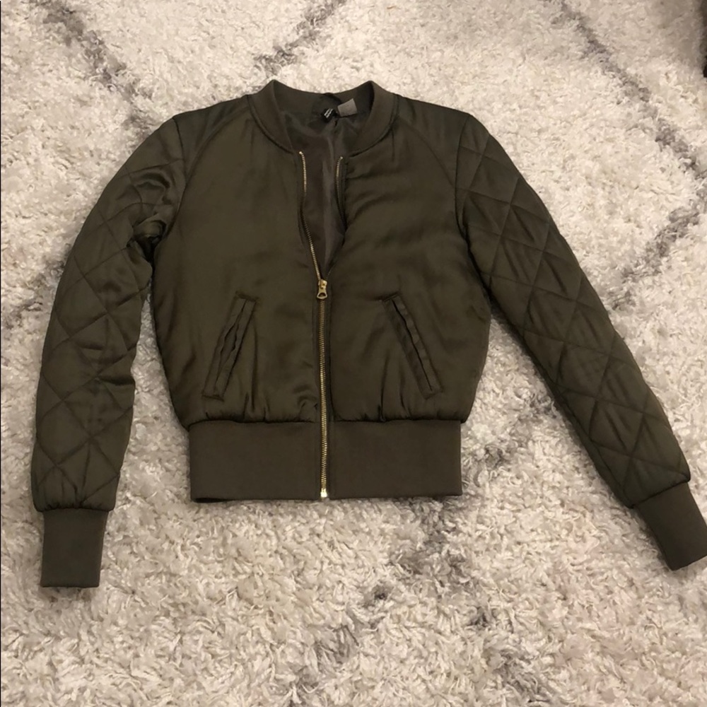 H&M green bomber